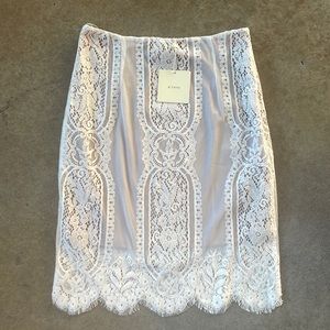 Beautiful Ivory Lace Knee Length Skirt
